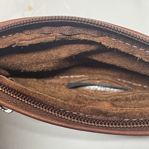 Vintage Victoria Leather Co. Bag Made in USA Brown Genuine Zip Leather Belt Bag - Picture 7 of 8